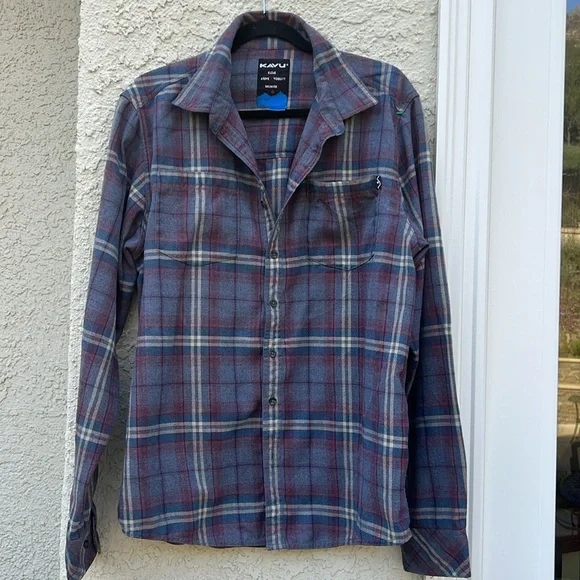 KAVU Men's Button up Casual Flannel Shirt Size L - Picture 1 of 7